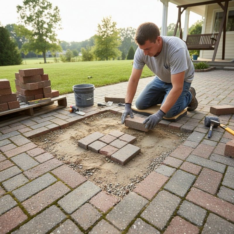 Local Paver Patio Repair pros at work